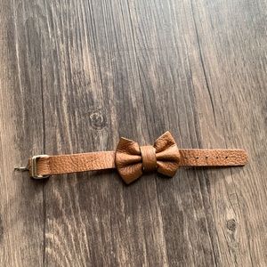 Brown Leather Bow Bracelet